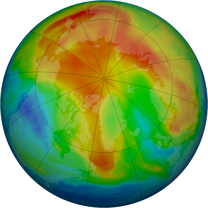 Arctic ozone map for 04 January 1985